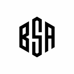 BSA Initial three letter logo hexagon