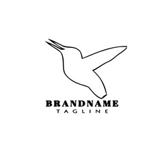 bird logo cartoon icon design template black isolated vector cute