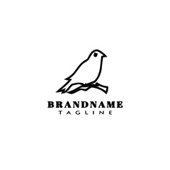 cute bird logo cartoon icon design template black isolated vector illustration