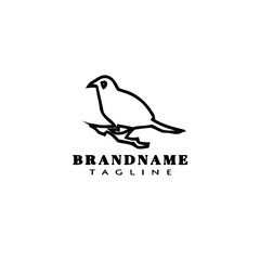 bird logo cartoon icon template black isolated vector illustration