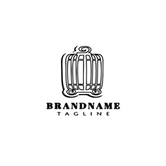 birdcage cartoon logo icon design template black isolated illustration