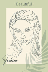 Surreal Faces Continuous line, drawing of set faces and hairstyle, fashion concept, woman beauty minimalist, vector illustration pretty sexy. Contemporary portrait