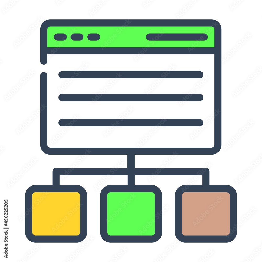 Wall mural sitemap flat line design, seo and web flat design for mobile concepts and web apps. collection of mo