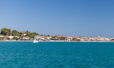 Fototapeta na wymiar Agios Sostis bay. Panoramic summer Landscape