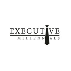 Executive Millennials Letter Logo. With black tie icon. Premium and luxury logo design
