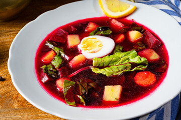 Polish beetroot soup (botwinka)