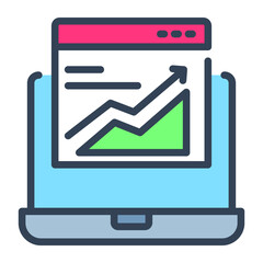 web growth flat line design, SEO and web flat design for mobile concepts and web apps. Collection of modern infographic logo and pictogram.