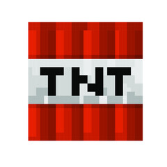 Bricks and TNT. Pixel background. The concept of games background. Vector illustration
