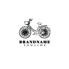 Fototapeta na wymiar bike cartoon logo icon design template black isolated vector illustration