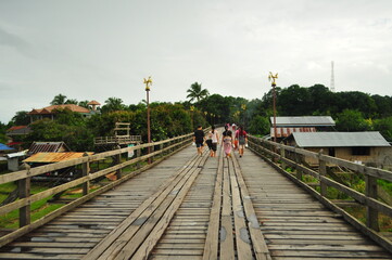 Fototapeta premium wood bridge Sangkhlaburi, Kanchanaburi Province