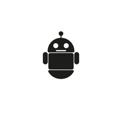 The robot icon. The chat icon. Simple vector illustration on a white background