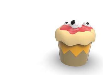 halloween cake on a white background 3d-rendering