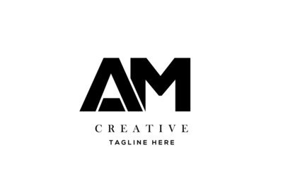 creative letter AM logo design templates