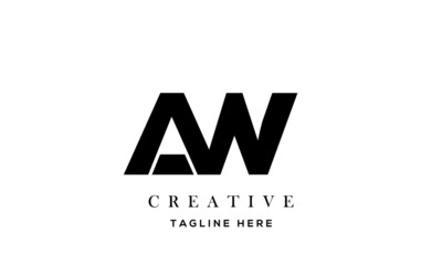 Fototapeta premium creative letter AW logo design templates