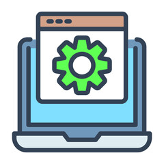 web setting flat line design, SEO and web flat design for mobile concepts and web apps. Collection of modern infographic logo and pictogram.