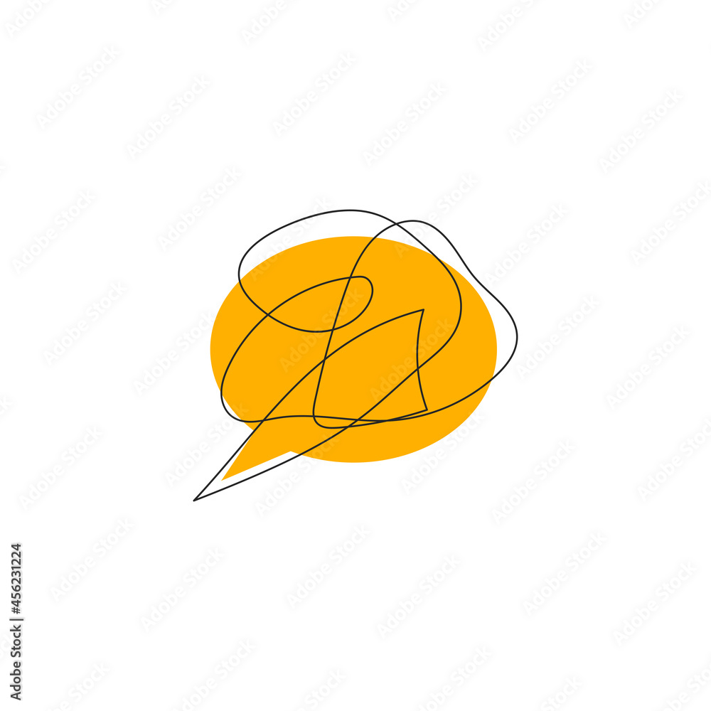 Wall mural bubble with comments icon. brainstorming, negotiations illustration