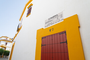 Colorful entrance gate in the bull's arena (
