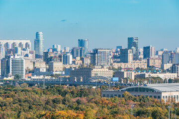 Naklejka premium Morning view of the city center. Moscow. Russia.