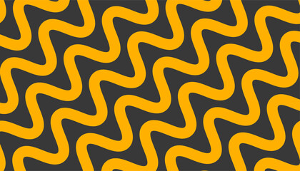 Pasta yellow abstract banner with wavy lines. Macaroni flat background