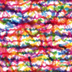 Fototapeta na wymiar Hippie Tie Dye Rainbow LGBT Wave Seamless Pattern in Abstract Background Style. Colorful Shibori Psychedelic Texture with Waves and Stripes