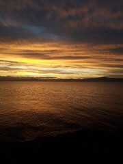 sunset, sky, water, sea, sun, sunrise, landscape, ocean, lake, nature, cloud, clouds, beach, reflection, horizon, orange, dusk, sunlight, evening, summer, dawn, calm, river, light, sundown
