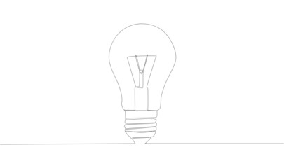single continuous one line drawing of light bulb. Drawing by hand