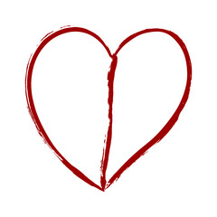 Continuous line drawing Hand drawn heart Valentines card