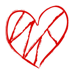 Continuous line drawing Hand drawn heart Valentines card