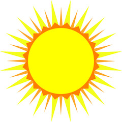 Yellow and orange sun motif vector graphic