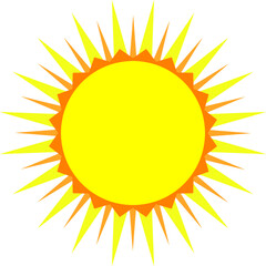 Yellow and orange sun motif vector graphic