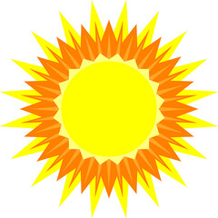 Yellow and orange sun motif vector graphic