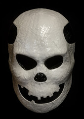 Skeleton Half Mask Isolated Against Black Background