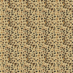 Fashionable Leopard Seamless Pattern. Stylized Spotted Leopard Skin Background for Fashion