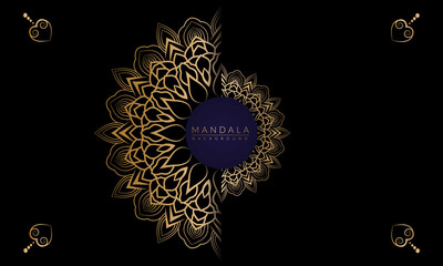 Luxury mandala background with golden color