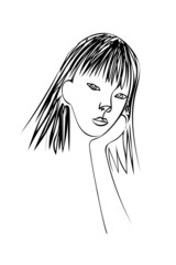 Surreal Faces Continuous line, drawing of set faces and hairstyle, fashion concept, woman beauty minimalist, vector illustration pretty sexy. Contemporary portrait