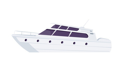 Yacht Flat Illustration
