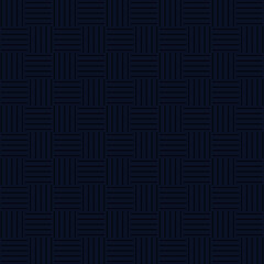 Dark blue backgound, seamless pattern with black geometric grid lines vector