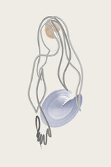 Surreal Faces Continuous line, drawing of set faces and hairstyle, fashion concept, woman beauty minimalist, vector illustration pretty sexy. Contemporary portrait