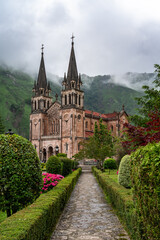 Fototapeta na wymiar Basilica of Covadonga in the mountains of Asturias. Spain