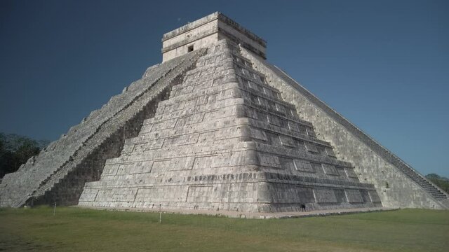 Chichen Itza pyramid ruins in historical park in Yucatan Mexico.