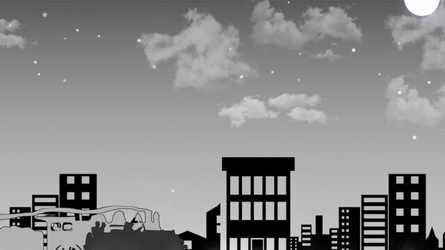 Animated Background Plain Landscape Gray Paper Retro Train Car Smoke