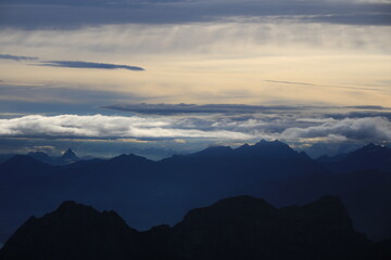 Sunrise scene seen from Brienzer Rothorn.