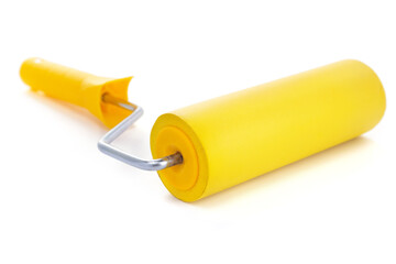 Paint roller isolated at white background. Construction tool for renovation