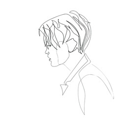 Surreal Faces Continuous line, drawing of set faces and hairstyle, fashion concept, woman beauty minimalist, vector illustration pretty sexy. Contemporary portrait