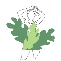 Surreal Faces Continuous line, drawing of set faces and hairstyle, fashion concept, woman beauty minimalist, vector illustration pretty sexy. Contemporary portrait