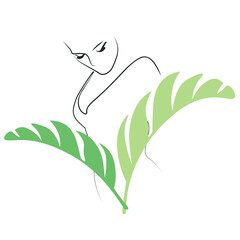 Surreal Faces Continuous line, drawing of set faces and hairstyle, fashion concept, woman beauty minimalist, vector illustration pretty sexy. Contemporary portrait