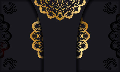 Baner in black with a luxurious gold pattern and a place for your text