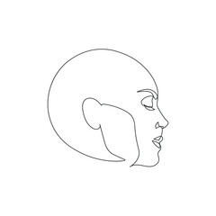 Surreal Faces Continuous line, drawing of set faces and hairstyle, fashion concept, woman beauty minimalist, vector illustration pretty sexy. Contemporary portrait
