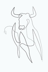 bull, cow, animal, cartoon, vector, illustration,
