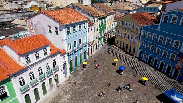 Cityscape view of Pelourinho village in Salvador city, Bahia, Brazil. Cityscape view of Pelourinho village in Salvador city, Bahia, Brazil. Cityscape of Pelourinho village in Salvador city, Bahia.